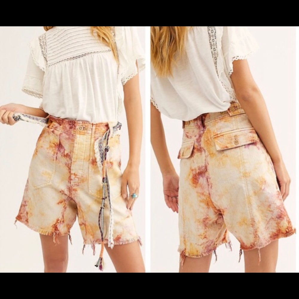 Free people she’s a legend tie dye shorts